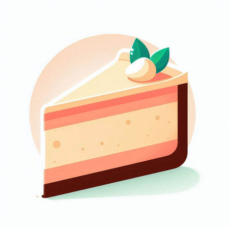 piece of cake on a white background, vector illustration, eps