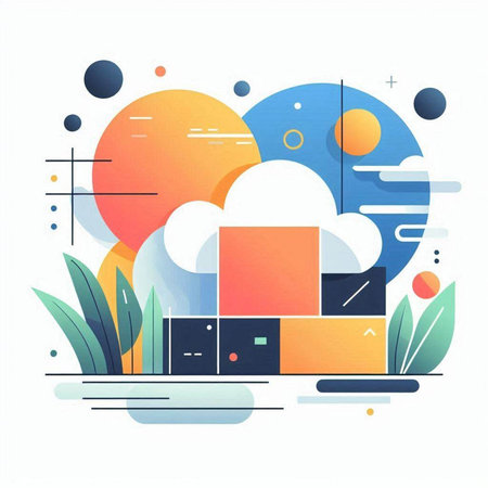 Flat design modern vector illustration concept of cloud computing and storage.
