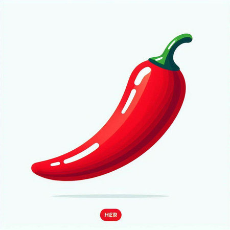 Red hot chili pepper isolated on a white background. Vector illustration.の写真素材