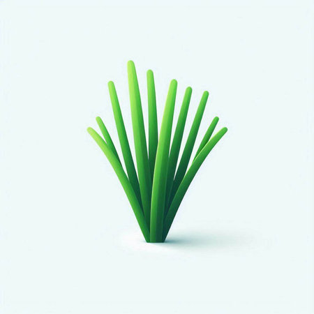 Illustration of green grass isolated on a white background - 3d renderingの写真素材