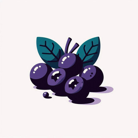 Grapes with leaves on a white background. Vector illustration.