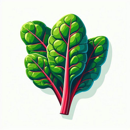 Vector illustration of chard isolated on white background. Cartoon style.