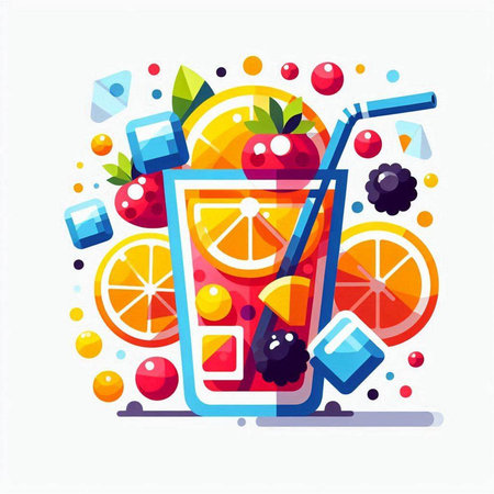 Cocktail illustration. Colorful flat vector design for web and print.の写真素材