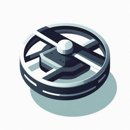 3d isometric film reel on white background. Vector illustration.