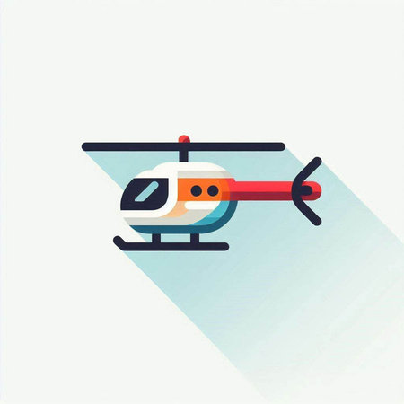 Helicopter icon. Flat design style. Vector Illustration.