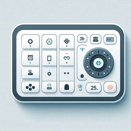 Electronic safe with buttons and icons. Vector illustration. Eps 10.