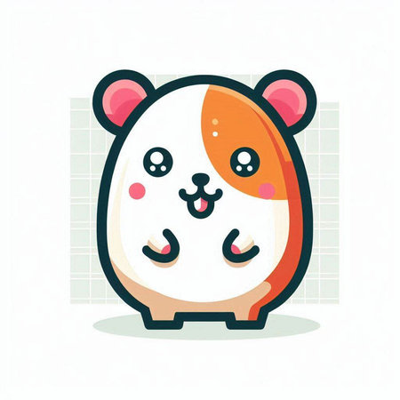 Cute hamster vector illustration. Cute hamster cartoon character.の写真素材