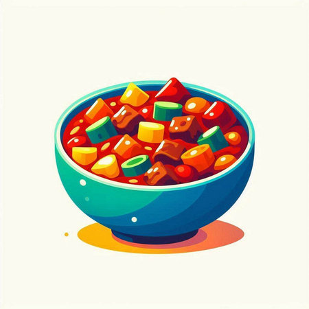 Illustration of a bowl of hot chili peppers. Vector illustration.の写真素材