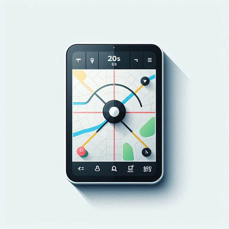 GPS navigation map on smart phone. Vector illustration. Eps 10
