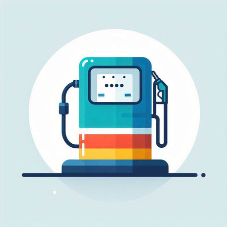 Gas station flat icon. Gas station vector illustration in flat style.の写真素材