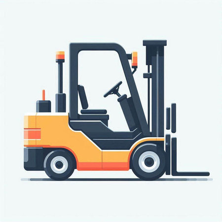Forklift truck in flat style. Forklift loader vector illustration