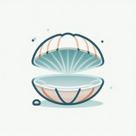 Vector illustration of a sea shell on a white background. Vector illustrationの写真素材