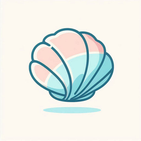 Sea shell icon, vector illustration on white background. Flat style.の写真素材