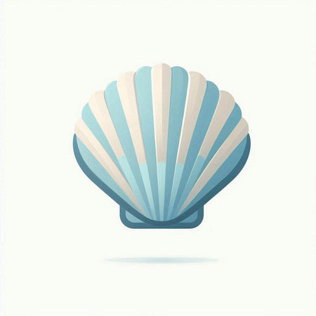 Seashell isolated on white background. Vector illustration. Eps 10の写真素材