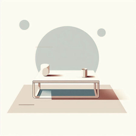 Minimalistic bathroom interior design. Modern style. Vector illustration.