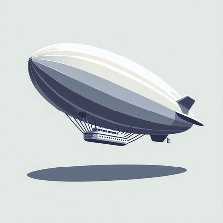 Airship. Vector illustration of an airship on a white background.