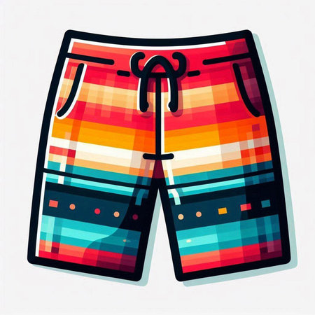 swimming trunks isolated on a white background, vector illustration.の写真素材