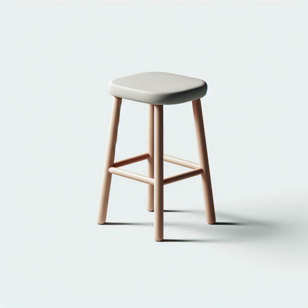 3d render of a bar stool isolated on a white background.