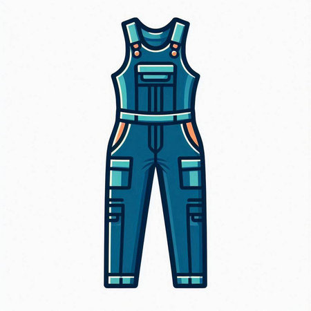 Vector illustration of a working overalls isolated on a white background.