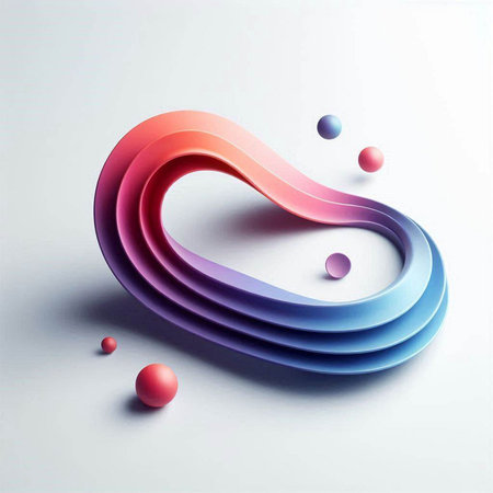 Abstract colorful 3d shapes on white background. 3D rendering.