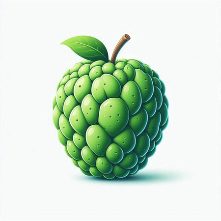 Custard apple isolated on a white background. Vector illustration.