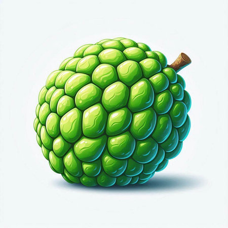 Custard apple isolated on a white background. Vector illustration.