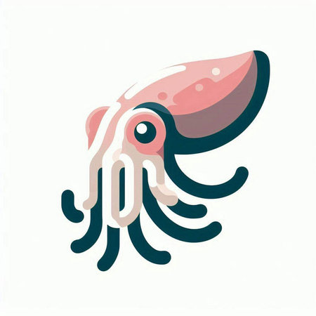 Illustration of a squid on a white background. Vector illustration.
