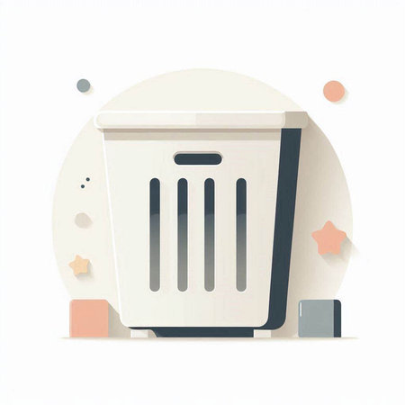 Vector illustration of a trash can on a white background. Eps 10の写真素材