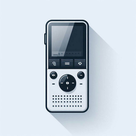 Illustration of a retro radio on a white background. Flat style.
