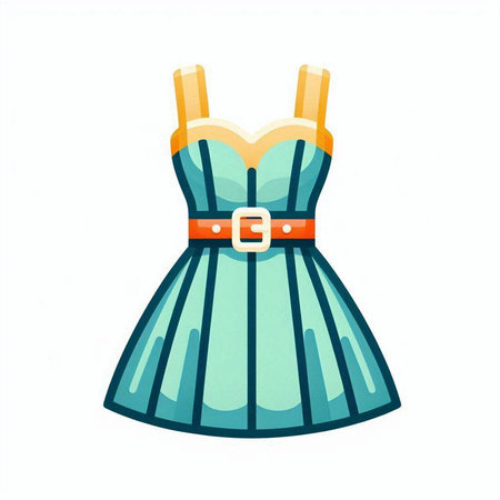 Fancy dirndl. Vector illustration in cartoon style isolated on white background.の写真素材