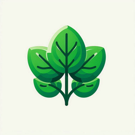 Leaf icon. Vector illustration of a green leaf on a white background.
