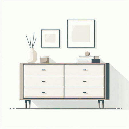 Furniture in modern interior. Vector illustration in flat style.