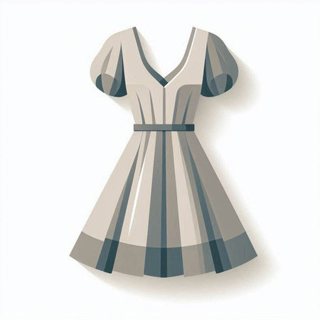 Vector illustration of a woman's dress on a white background with shadowの写真素材