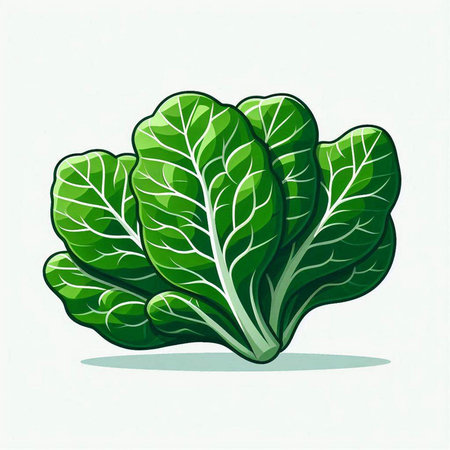 Lettuce vegetable isolated on a white background. Vector illustration.
