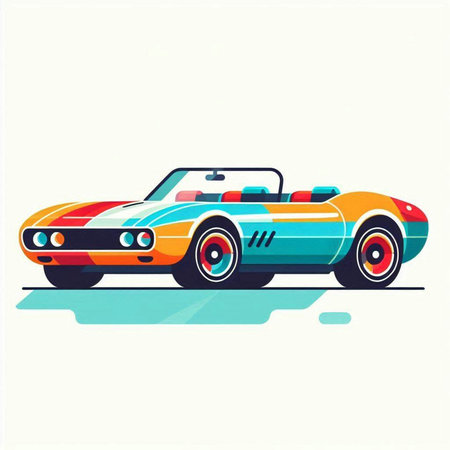 Retro sport car on white background. Vector illustration. Eps 10