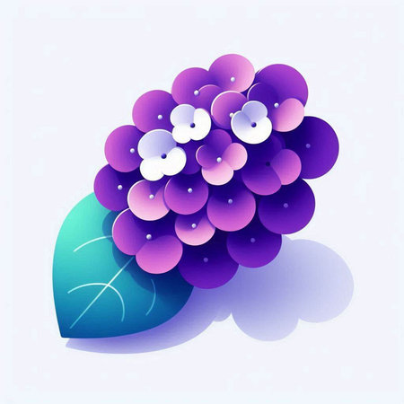 Hydrangea flower icon. Vector illustration of hydrangea.