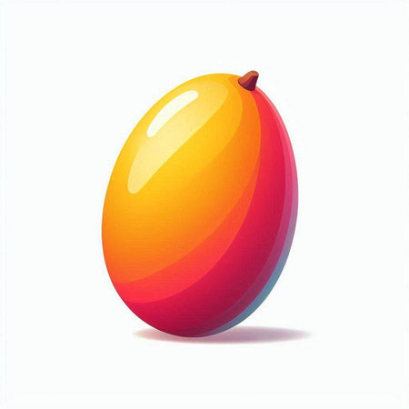 Illustration of a mango on a white background. Vector illustration.