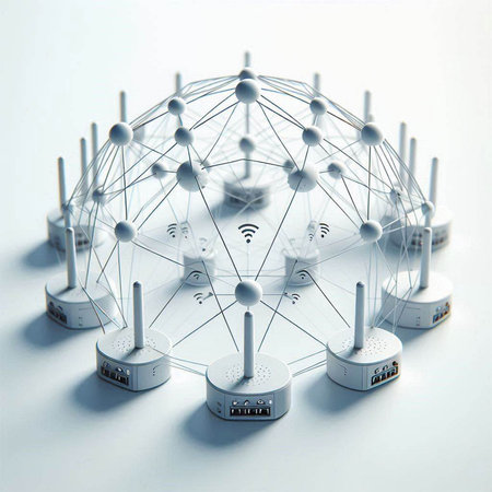 Internet connection on white background. 3d illustration. Network concept.