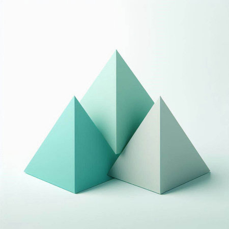 Pyramid made of paper on a white background. 3d rendering