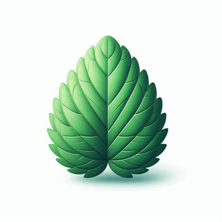 Mint leaf isolated on white background. Vector illustration. Eps 10.