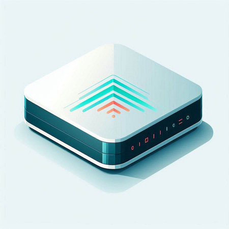 Wireless router. 3D isometric icon. Vector illustration.