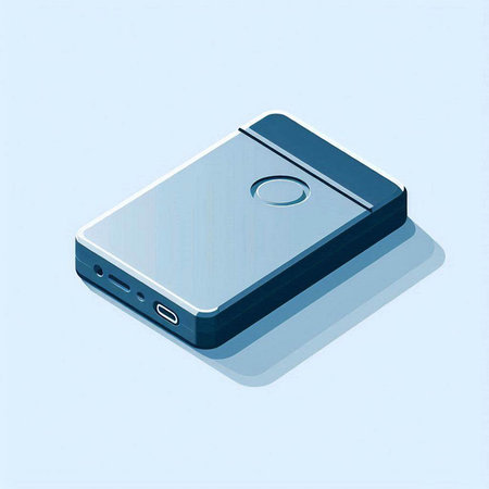 Illustration of a smartphone on a blue background with a shadow.