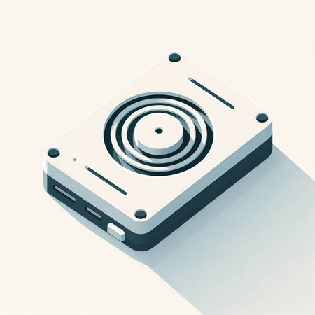 3d isometric icon of power supply on a white background.