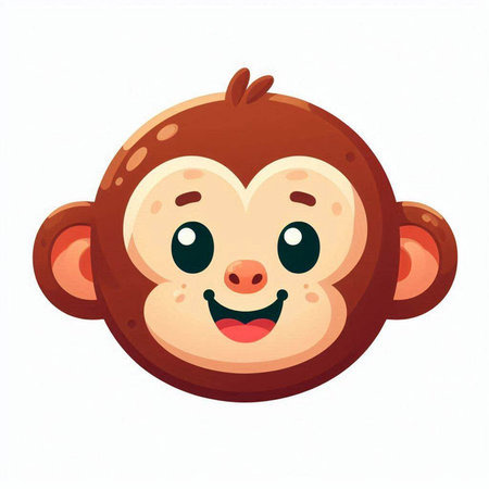 Cute cartoon monkey. Vector illustration isolated on a white background.