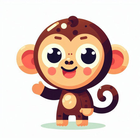 Cute cartoon monkey. Vector illustration isolated on a white background.