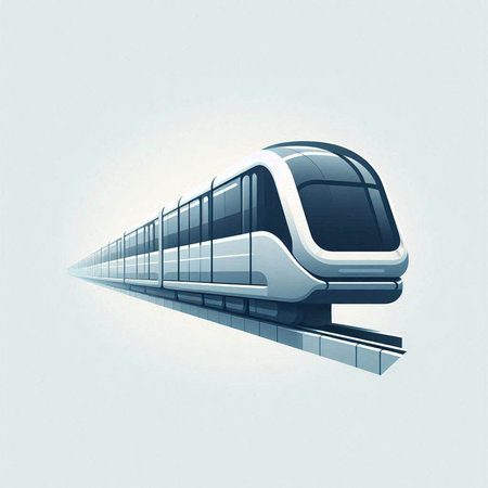 Modern high speed train on white background. 3d render illustration.