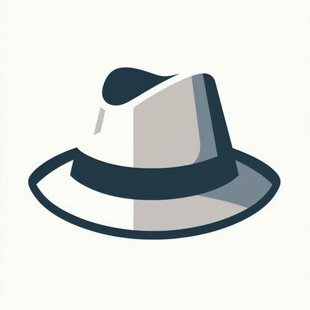 Illustration of a hat on a white background in retro style.