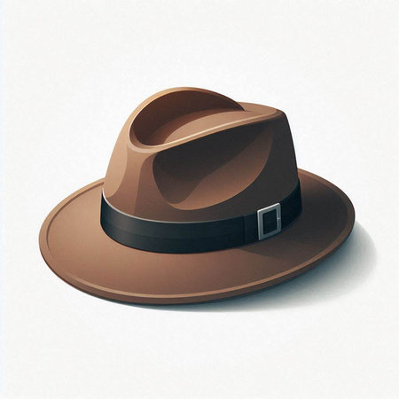 Illustration of a brown hat on a white background - 3d render