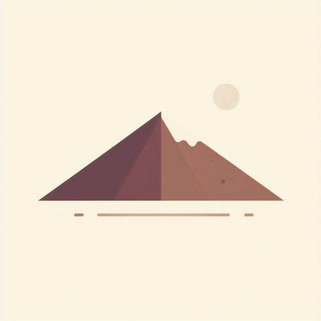 Egyptian pyramids in flat style. Minimalistic vector illustration.