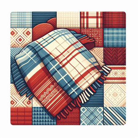 Colorful plaids isolated on white background. Vector illustration.